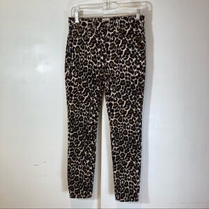 J. Crew 10" highest-rise toothpick pant in leopard stretch corduroy